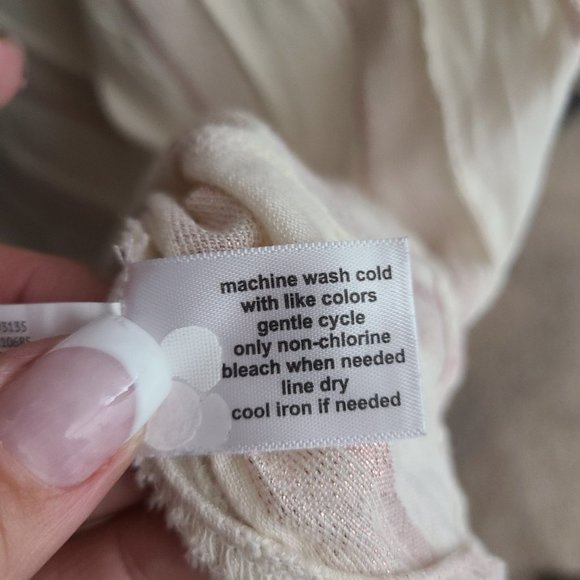 LANE Bryant Cream Pink Cotton Metallic Sleeveless Top Size 28 - Picture 14 of 15